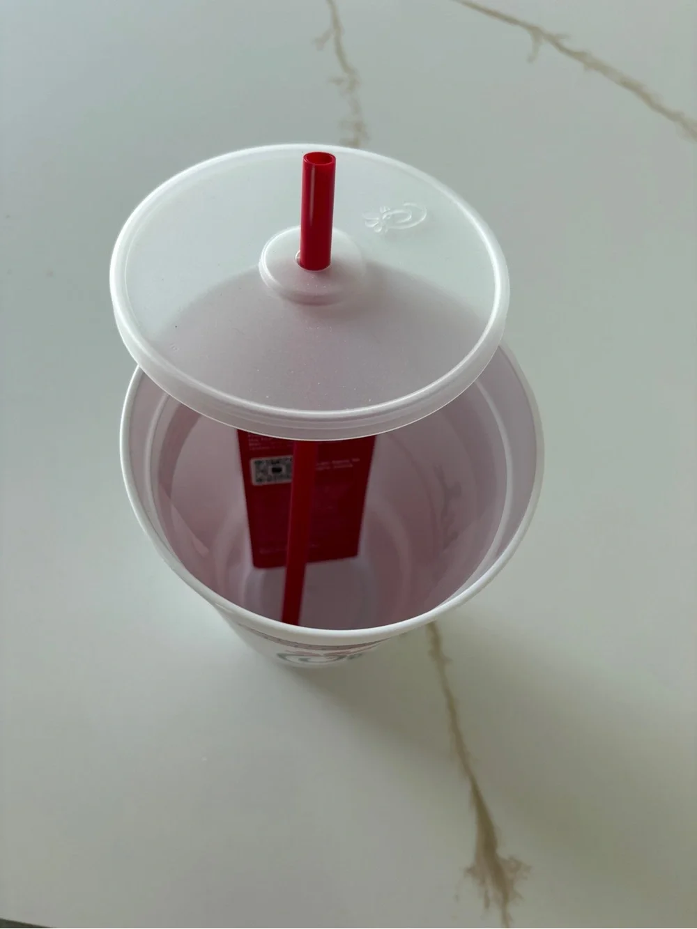 Chick-fil-A White & Red Reusable Drink Cup with Straw